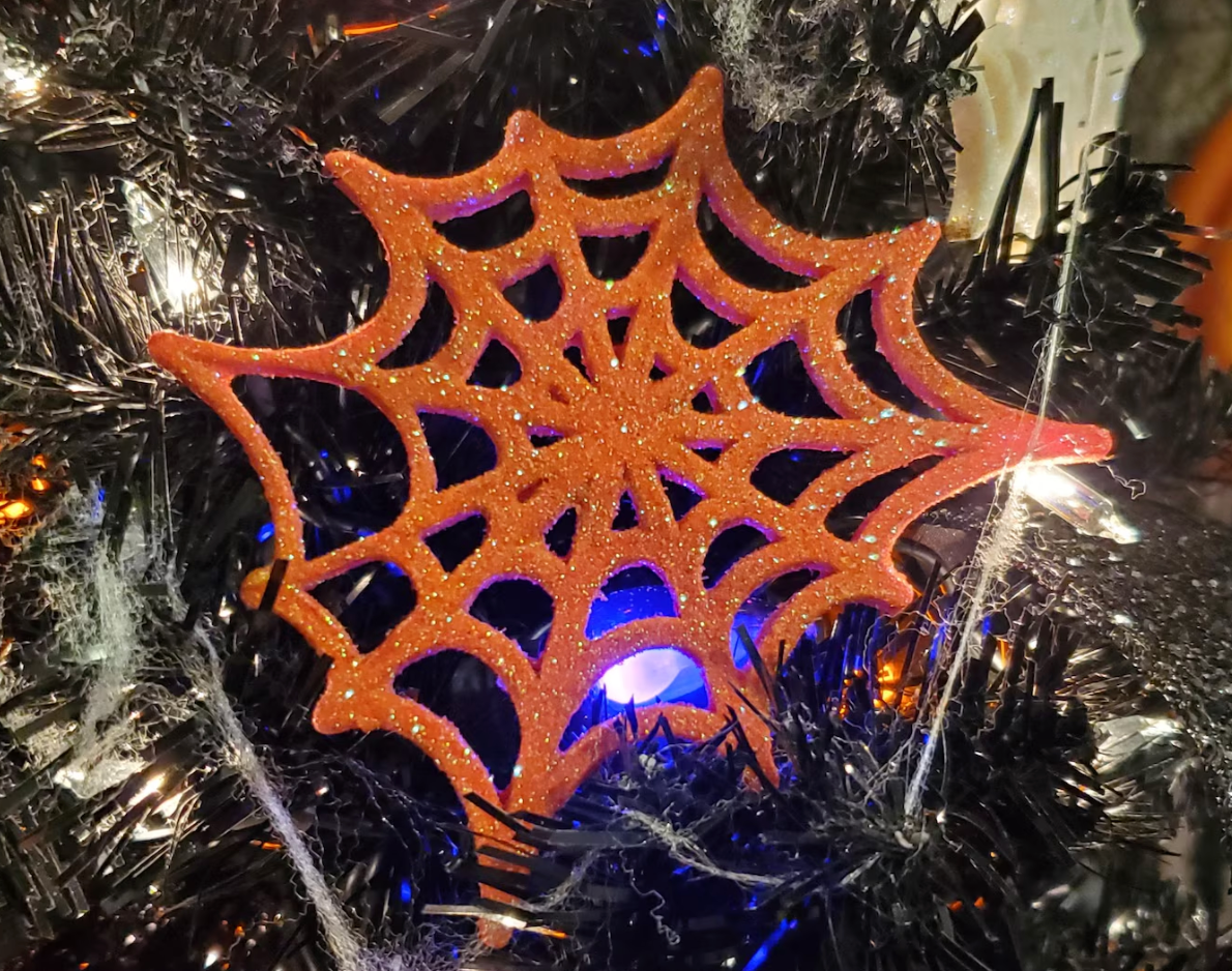 Glitter Spiderweb ornaments 4.5" and 6.25"