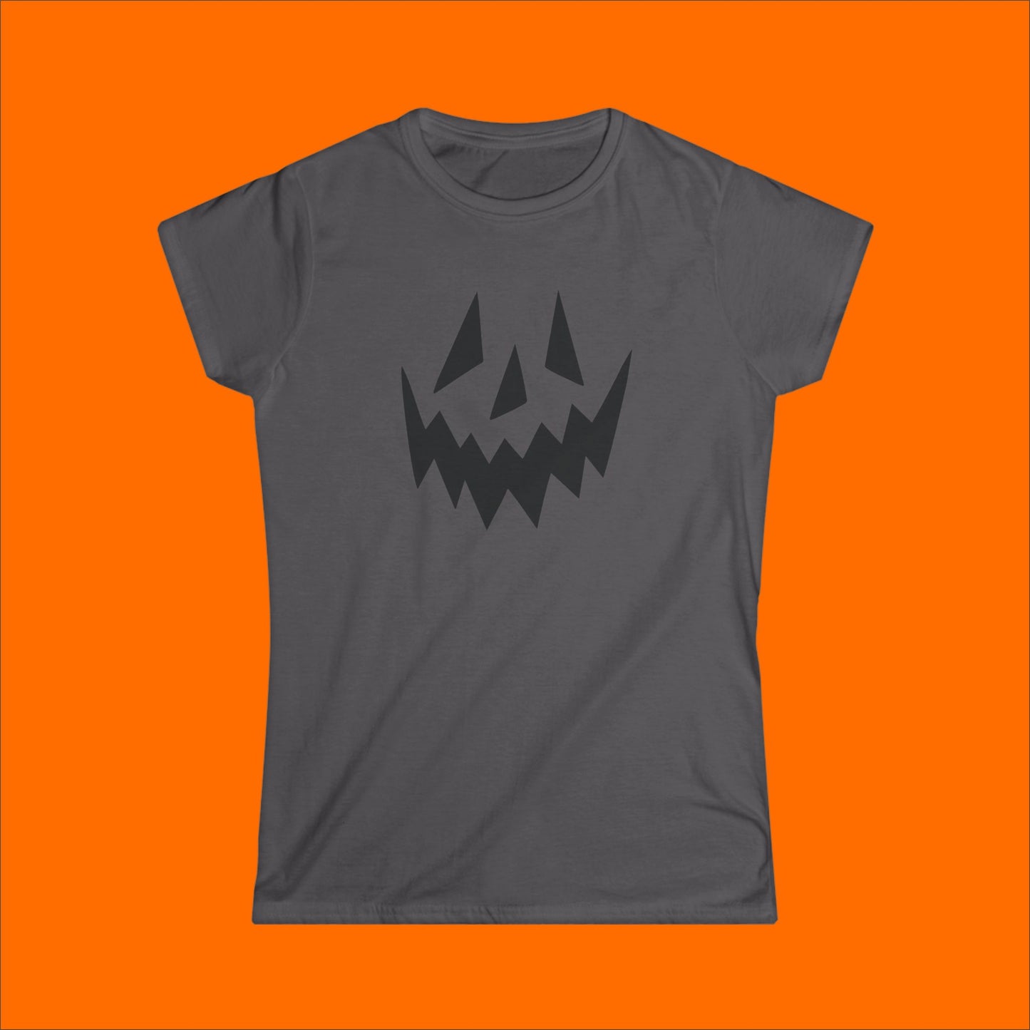 Spooky Pumpkin Face Simply Halloween Women's Softstyle Tee