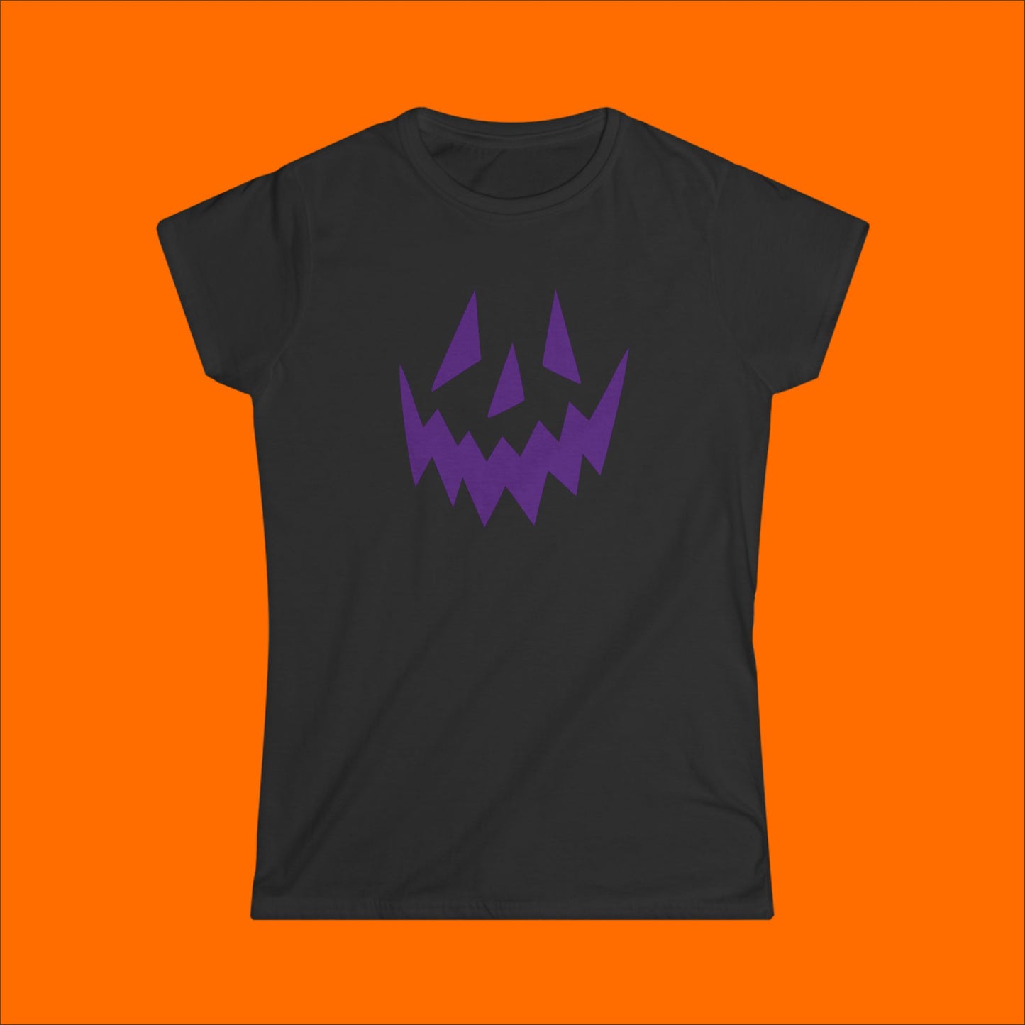 Spooky Pumpkin Face Simply Halloween Women's Softstyle Tee