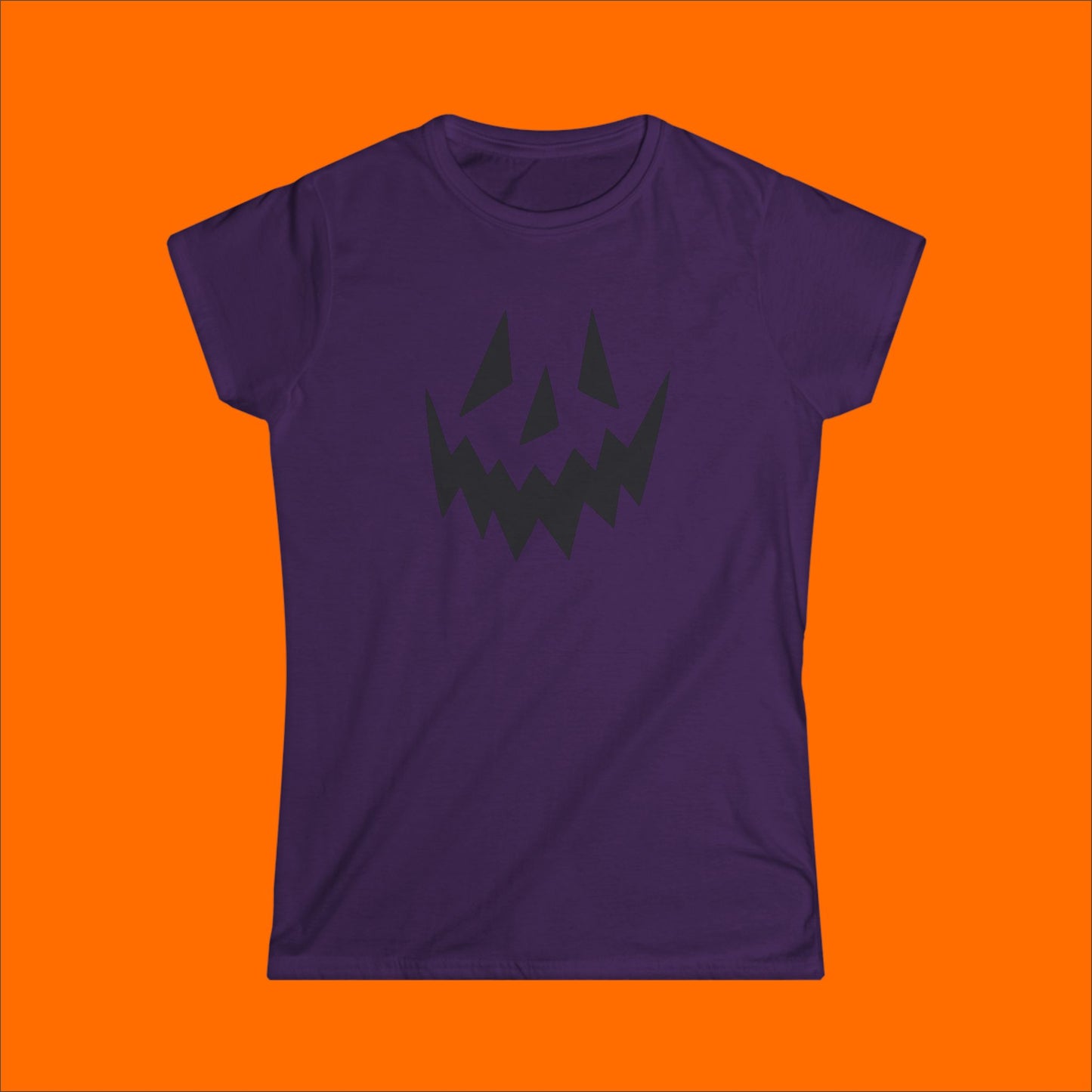 Spooky Pumpkin Face Simply Halloween Women's Softstyle Tee