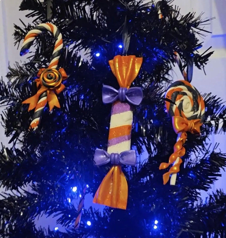 6.5" Halloween Candy Trio - Collectible Ornament Set - Handmade