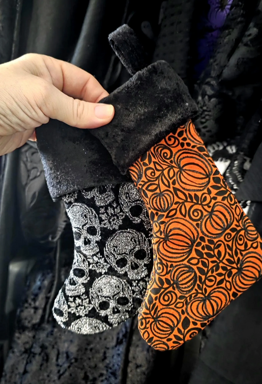 Gothic Holiday Stockings - Handmade Halloween Christmas Stockings!