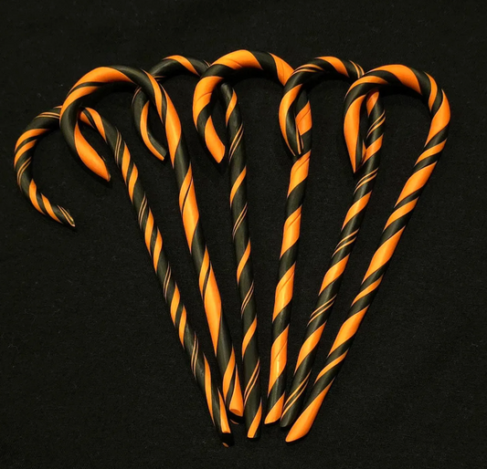 Handmade Halloween Candy Cane Ornaments