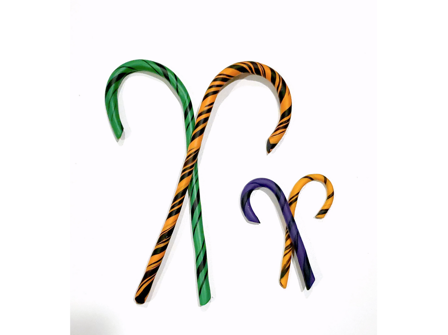 Handmade Halloween Candy Cane Ornaments