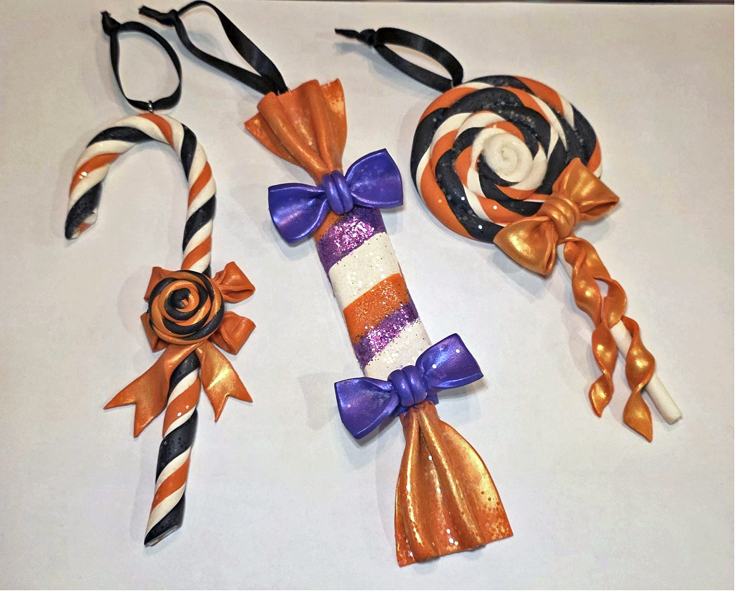 6.5" Halloween Candy Trio - Collectible Ornament Set - Handmade