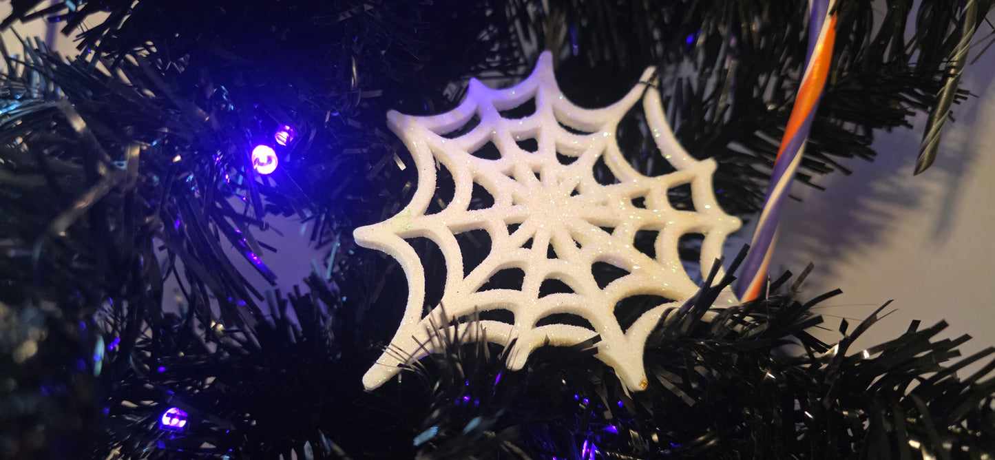 Glitter Spiderweb ornaments 4.5" and 6.25"
