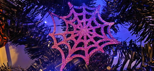 Glitter Spiderweb ornaments 4.5" and 6.25"